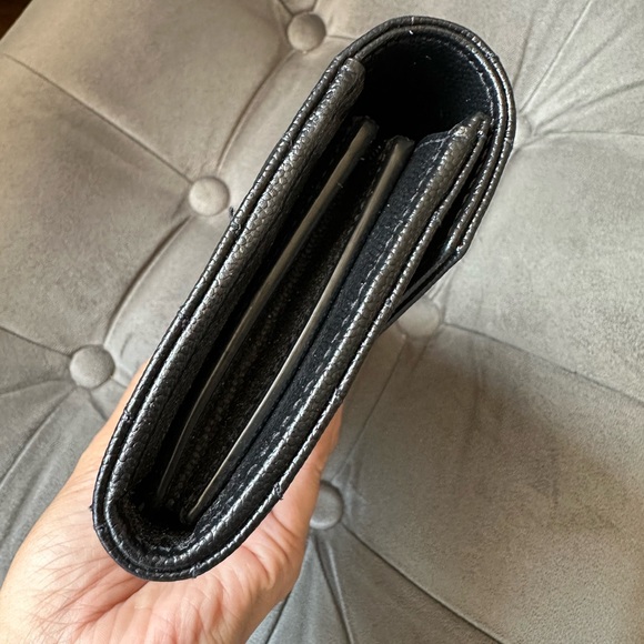 Yves Saint Laurent Metallic Black Chevron Wallet - Picture 7 of 12